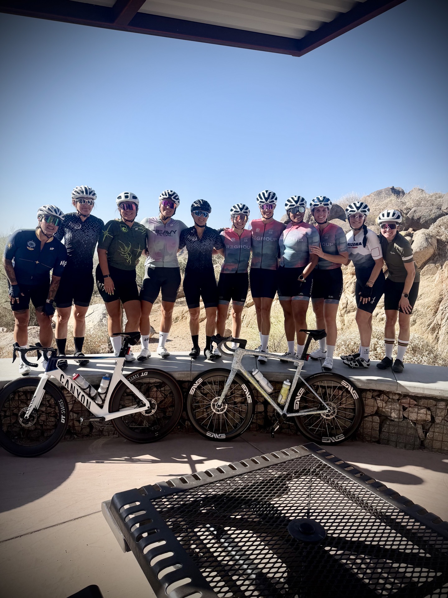 Regroup riders at a summer group ride stop
